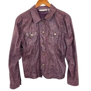 Bamboo Traders Jacket Medium Indie Grunge Faux Suede Purple Rocker Alternative